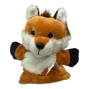NWT Toy Box Red Brown Fox Hand Puppet 8” Plush Stuffed Animal White Chest